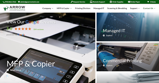 Print Shop «Arrow Technologies Office Solutions and Print Center», reviews and photos, 7655 Fullerton Rd, Springfield, VA 22153, USA