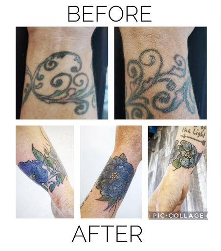 Explore hawaiian sleeve tattoo ideas, creative tattoo ideas in Moline, available at ARTIST AIMEE TATTOOS - AF Tattoo Studio