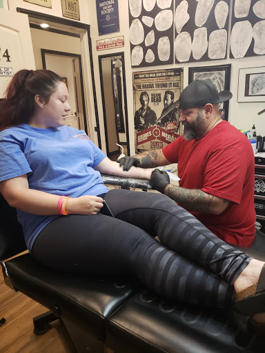 Find beach scene tattoo ideas for your next unique tattoo in Tulsa at Toxic Monkey Tattoo