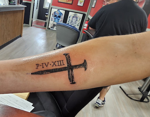 Explore shield maiden tattoo ideas, creative tattoo ideas in Cincinnati, available at Bullseye Ink Tattoos & Piercing