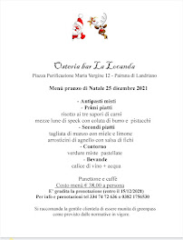 Menu du Osteria Bar La Locanda à Pairana