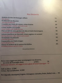 Restaurant Auberge de la Reine Blanche à Paris - menu / carte