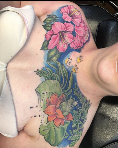 Explore great shoulder tattoo ideas, creative tattoo ideas in Alamosa, available at The Shop Tattoo & Comics