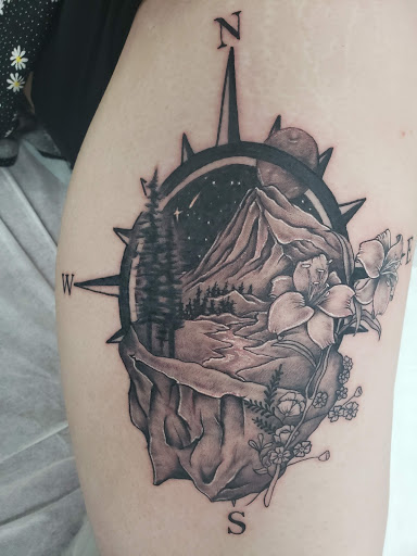 Explore love death and robots tattoo ideas, creative tattoo ideas in Cedar Springs, available at Americas Renegade Tattoo Society