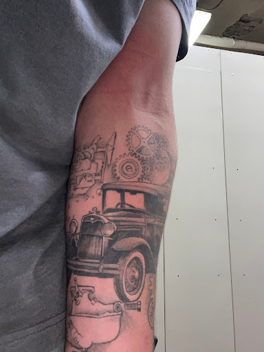 Explore upper chest tattoo ideas, creative tattoo ideas in Fogelsville, available at Gilded Heron Tattoo