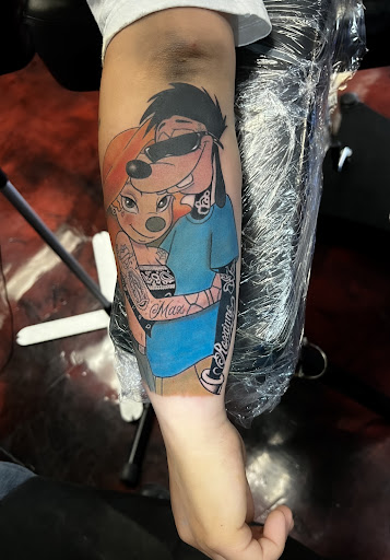 Explore mens family sleeve tattoo ideas, creative tattoo ideas in Silver City, available at Independent Ink Tattoo