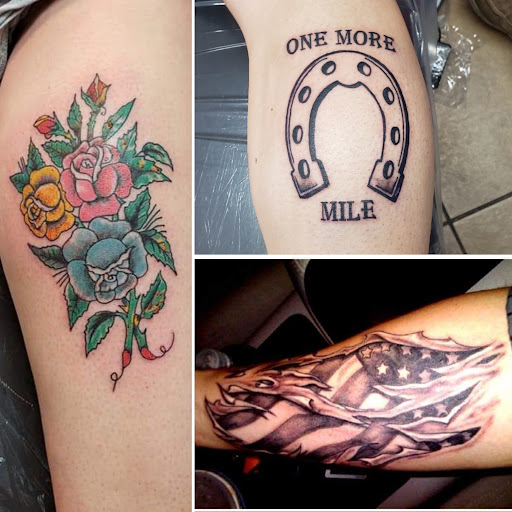 Explore flower vine tattoo ideas, creative tattoo ideas in Elko, available at Custom Tattoos and Body Piercing Studio