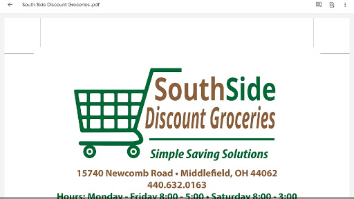 Surplus Store «Southside Salvage Groceries LLC», reviews and photos, 15740 Newcomb Rd, Middlefield, OH 44062, USA