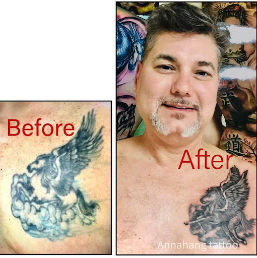 Explore thigh tattoos ideas, creative tattoo ideas in Garden Grove, available at Anna Hang Tattoo