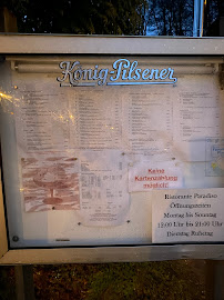 Carte du Restaurant Paradiso à Georgenthal