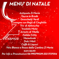 Trattoria Zi Maria à Sasso carte