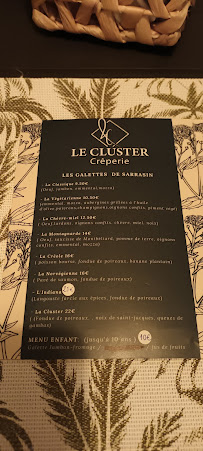 LE CLUSTER crêperie à Saint-François menu