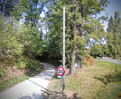 Ancienne route tramway à Saint-Pompont