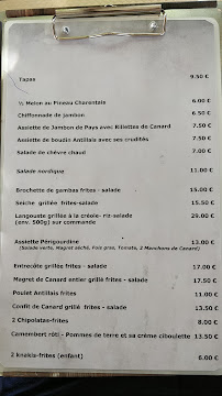 Restaurant Beauvallon Beach à Montguyon (le menu)