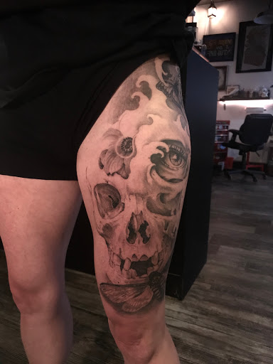 Explore tattoo gun ideas, creative tattoo ideas in Sunbury, available at Absinthe Tattoo