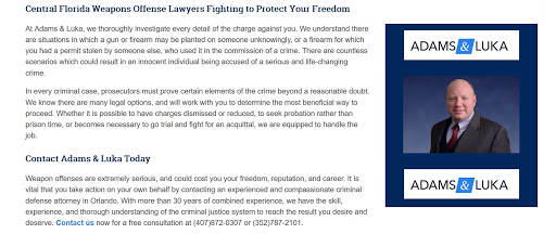 Criminal Justice Attorney «Adams & Luka, P.A.», reviews and photos