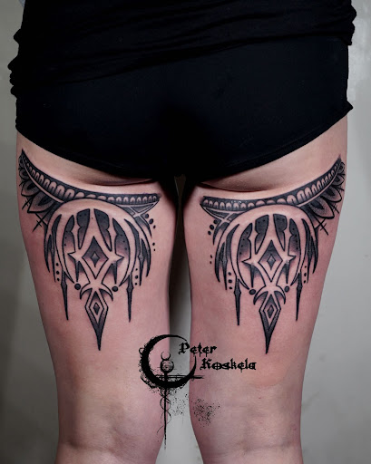 Explore feminine chest tattoo ideas, creative tattoo ideas in Spokane, available at Moon and Mercury Tattoo