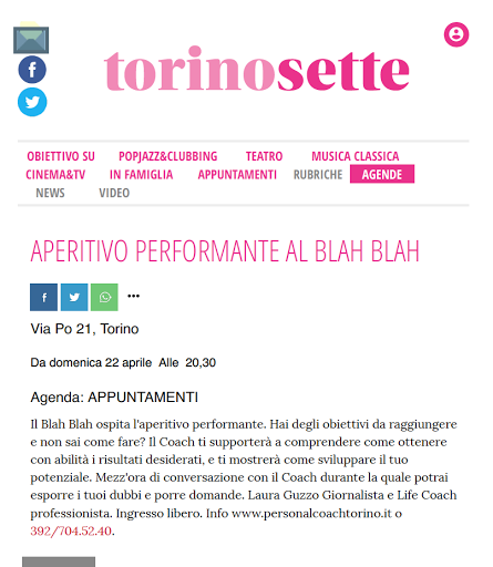 LIFE & BUSINESS COACH TORINO - BENESSERE PERSONALE