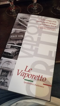 Restaurant italien Le Vaporetto - Restaurant Rezé à Rezé (le menu)