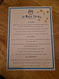 Menu / carte de Le Petit Nico à Paris