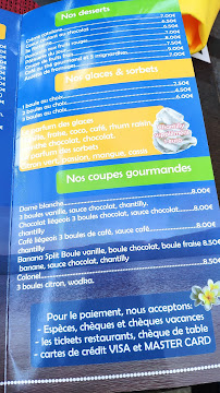 La Mer à Table (restaurant) à Le Barcarès menu