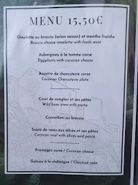 Menu / carte de Restaurant Pascal Paoli à Corte