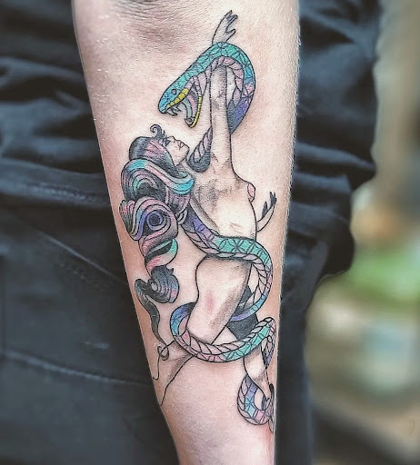 Explore life and death tattoo ideas, creative tattoo ideas in Carbondale, available at Bonedale Tattoo