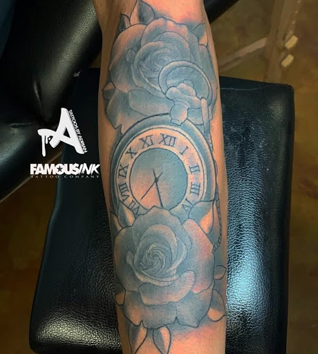 Explore name tattoo ideas on arm, creative tattoo ideas in Hammond, available at Famous Ink, Inc.