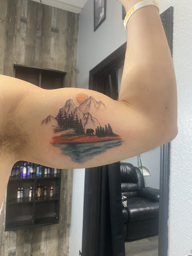 Explore calf muscle tattoo ideas, creative tattoo ideas in Wasilla, available at Doulos Tattoo, The Tattoo Shop