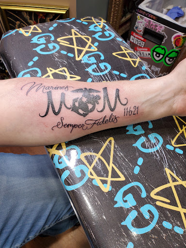 Explore boyfriend name tattoo ideas for girlfriend, creative tattoo ideas in Saint Marys, available at WarHawk Tattoo Company ST MARYS