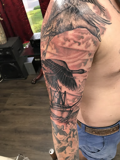 Explore neck tattoos ideas, creative tattoo ideas in Lake Charles, available at Brand-X Tattoo & Piercing