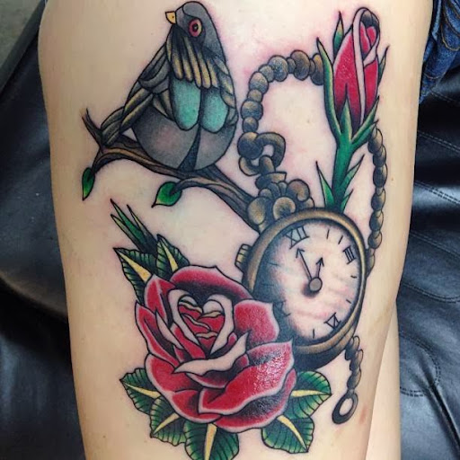 Explore memorial dog tattoo ideas, creative tattoo ideas in Shippensburg, available at Guerilla Tattoo