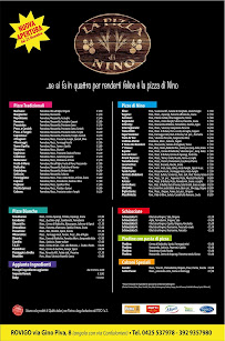 Menu du La Pizza di Nino à Rovigo