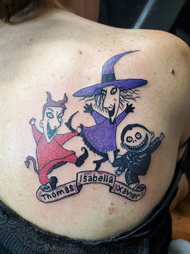 Explore thigh tattoos ideas, creative tattoo ideas in Inverness, available at The Perfect Spot Tattoos