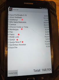 Restaurant de fruits de mer O Pedro à Peniche - menu / carte