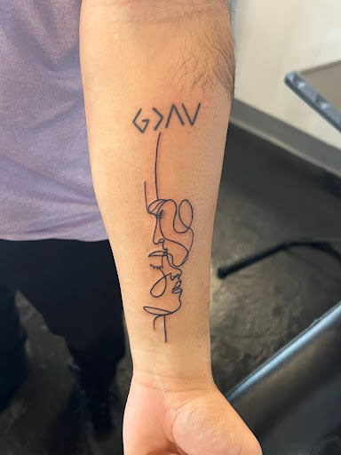 Explore thin line tattoo ideas, creative tattoo ideas in Kissimmee, available at Fallen Heroes Tattoo & Piercing (Florida)