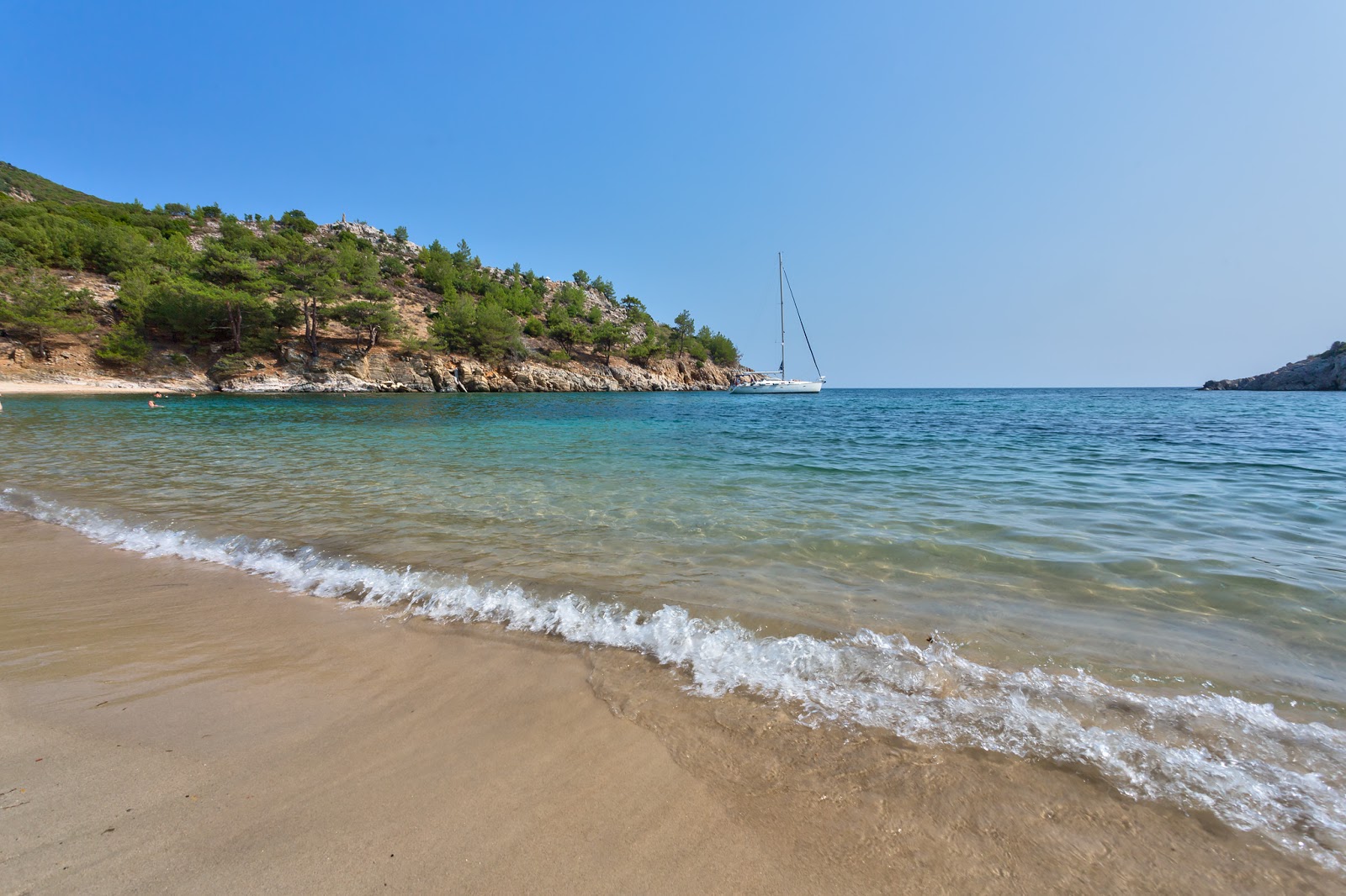 Photo of Thassos's beach with turquoise pure water surface