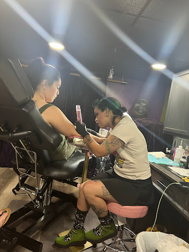 Explore black cover up tattoo ideas, creative tattoo ideas in Amarillo, available at Music Box Body Art Studio