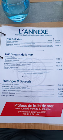 Bar-restaurant à huîtres L' ANNEXE Fromentine. Vendée. à La Barre-de-Monts (le menu)