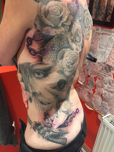 Explore half sleeve tattoo cover up ideas, creative tattoo ideas in Great Falls, available at Alpha Tattoos & Piercings