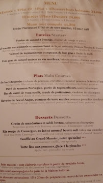 Au Petit Marguery à Paris menu