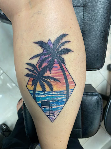 Explore angel neck tattoo ideas, creative tattoo ideas in Bay Shore, available at House Of Colour Tattoo