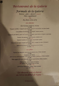 Restaurant de la galerie à Le Mesnil-sur-Blangy carte