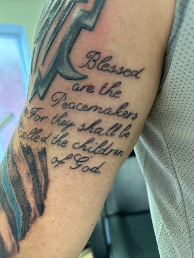 Explore thin blue line tattoo ideas, creative tattoo ideas in Kingsland, available at These Colors Dont Run Tattoo & Piercing
