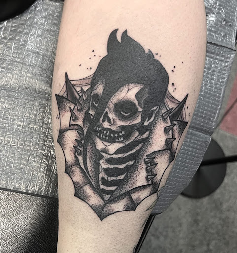 Explore chest to sleeve tattoo ideas, creative tattoo ideas in Saint Paul, available at Black Coffin Tattoo