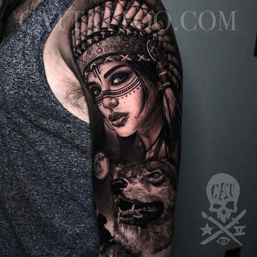 Explore white tiger tattoo ideas, creative tattoo ideas in Addison, available at Cat Tattoo