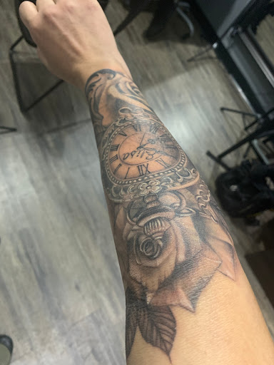 Explore infinity heart tattoo ideas, creative tattoo ideas in Woodside, available at Fiction Tattoo Inc.