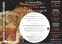 Menu / carte de Restaurant La Crémaillère à Carvin