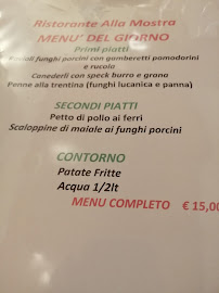 Alla Mostra à Trento menu