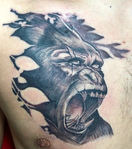 Explore head tattoo ideas for men, creative tattoo ideas in Aledo, available at Elevated Tattoo & Piercing